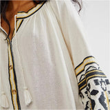 Beth Dutton Bohemian Dress Winter Autumn Midi Dresses Embroidered Loose Dress