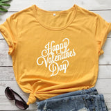 Valentine's Day T Shirt Happy Valentine Day Men's and Women's Letters Street Style Short Sleeve