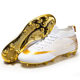 Football Shoe Soccer Shoes Men's High-Top Gold Spike Sneakers