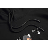 Off White Hoodie Anime Print Casual Hooded Sweater Plus Size Loose