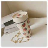 Strawberry Bags Cylinder Women's Bucket Bag Chain Crossbody Bag