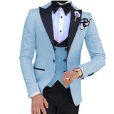 Black Tie Attire Suit Set Three-Piece Set Groomsman Clothing Gown Slim Fit