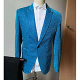 Black Tie Attire Bright Silk Suit Cover Fake Pocket Slim Fit