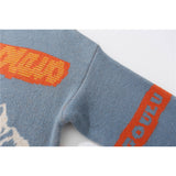 Men Sweater Landscape Jacquard Color Matching Knitted Sweater Men's Trendy Pullover