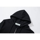 Off White Hoodie With Arrow Print Printed Cardigan Zipper Hooded Coat Plus Size Casual Men'S Clothing Owt