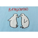 Men Sweater Cartoon Towel Embroidery Penguin Sweater Men's Pullover