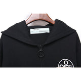 Off White Hoodie With Arrow Print Printed Cotton Sweater Zipper Coat Owt