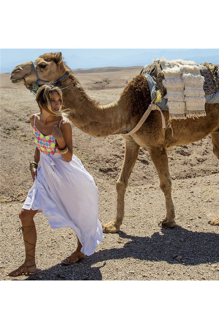 Beth Dutton Bohemian Dress Summer Spring Maxi Dresses Suspender Dress Vacation Dress