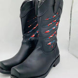 Western Shoes Men's Leather Boots Slip-on Martin Boots