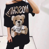 Moschino T Shirt T-Shirt Dress Loose Cotton Embroidered Letter Dress
