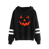 Halloween Costumes Autumn and Winter Pumpkin Print Velvet Padded Hooded Sweatshirt Women