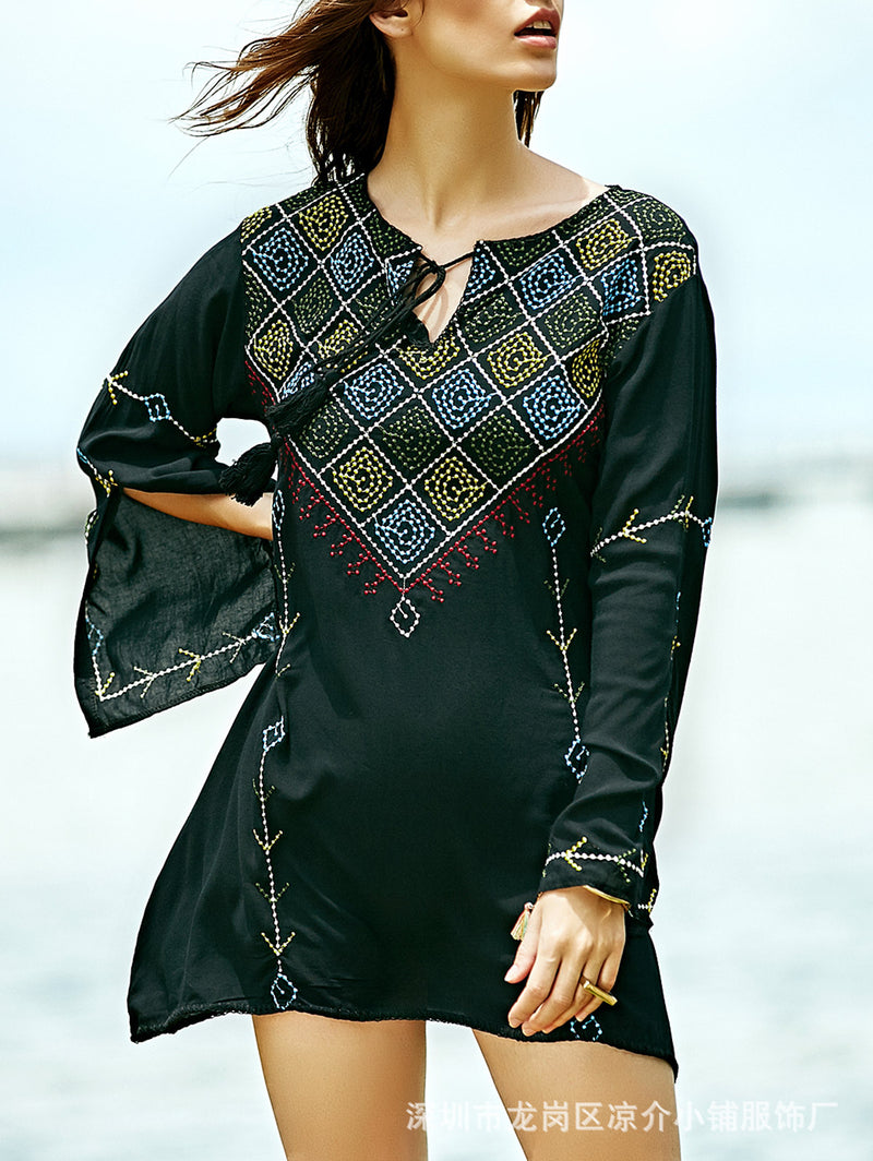 Beth Dutton Bohemian Dress Summer Spring Midi Dress Flower Vacation Top Shirt Dress Short Skirt