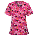 Valentine's Day T Shirt Heart Printing V-neck Short Sleeve T-shirt