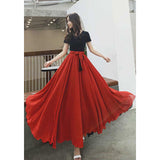 MIDI Mauve Skirt Summer Chiffon Half-Length Dress Beach Vacation