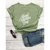Valentine's Day T Shirt Happy Valentine Day Men's and Women's Letters Street Style Short Sleeve