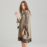 Beth Dutton Bohemian Dress Spring/Summer Embroidered V-neck Loose Dress
