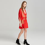 Beth Dutton Bohemian Dress V-neck Waist Trimming Short Dress