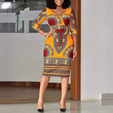 African Dresses for Women Dashiki Print 2020 News Tribal Ethnic Fashion V-neck Ladies Clothes Casual Sexy Dress Robe Party