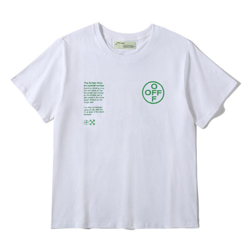 Off White T Shirt Ow Line Arrow Short Sleeve Tee Large Size Tshirt Men'S Clothing Owt