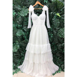 Women Lace Wedding Dress off-Shoulder White Evening Gown