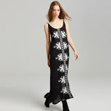 Beth Dutton Bohemian Dress White Embroidered Strap Split Long Dress