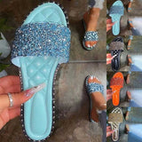 Women Open Toe Sandals Flats Summer Beach Sexy Breathable One-Line Sandals for Women