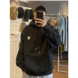 Men Sweatshirts Coat Fleece-Lined Thickened Hooded Sweatshirt