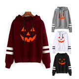 Halloween Costumes Autumn and Winter Pumpkin Print Velvet Padded Hooded Sweatshirt Women