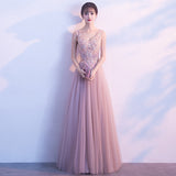 Mauve Dress Bridesmaid Toast Dress Long Slim-Fit Host Bridesmaid Dress Wedding Dress