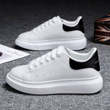 Flat Shoes Spring Men's White Shoes Casual Breathable Platform Inner Height Increasing Board Shoes