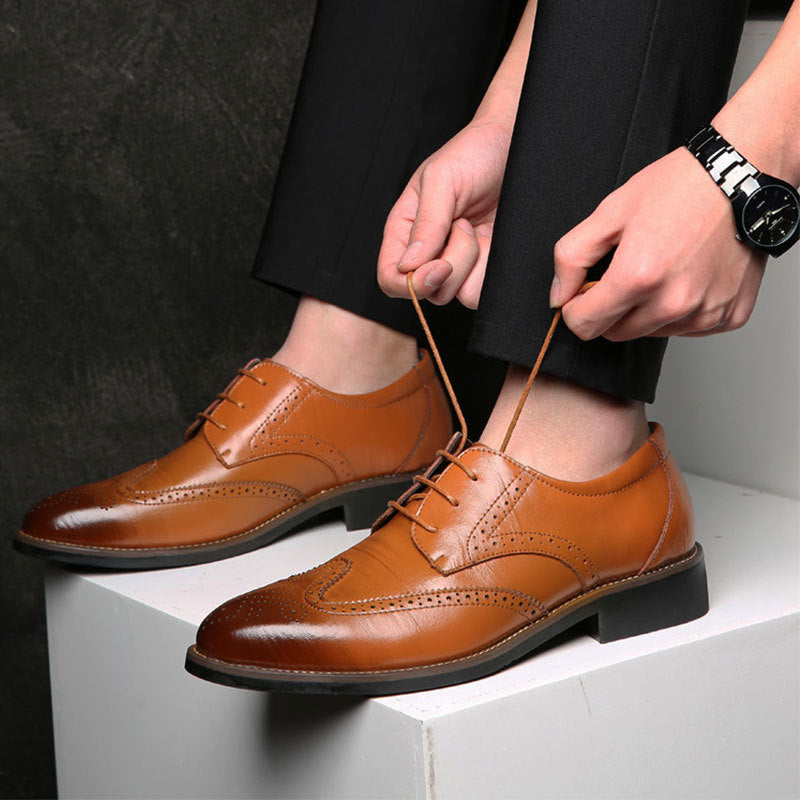 Men's Dress Shoes Classic Leather Oxfords Casual Cushioned Loafer Spring Men's Leather Shoes