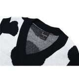 Men Sweater Cow Spot Contrasting Color Jacquard Sweater Vest Men