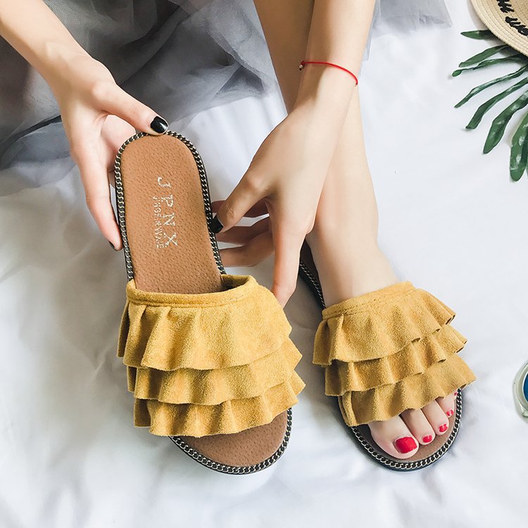 Women Open Toe Sandals Flats Summer Fashion Flat Heel Sandals Beach Women