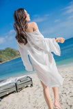 Coachella Music Festival Outfits Thin Beach Seaside Holiday Ethnic Style Mid-Length Sun Protective Clothes Chiffon Inverness
