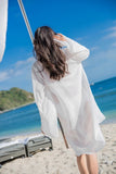 Coachella Music Festival Outfits Thin Beach Seaside Holiday Ethnic Style Mid-Length Sun Protective Clothes Chiffon Inverness