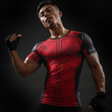 Skull T Shirt short sleeve tights Avengers Iron Man T-shirt men's outdoor fitness running