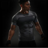 Skull T Shirt short sleeve tights Avengers Iron Man T-shirt men's outdoor fitness running