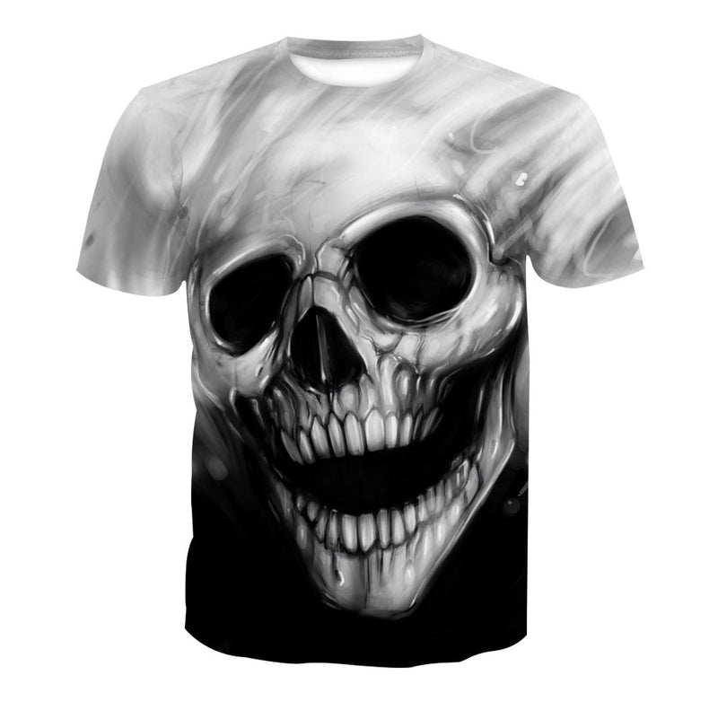 Skull T Shirt Digital Skull Print Hip Hop