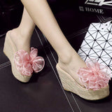 Platform Heels for Women Summer Bohemian Big Bow High Heel Open Toe Sandals