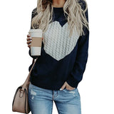 Women Pullover Knit Sweater Women's Sweater Autumn and Winter Large Size Love Sweater Women