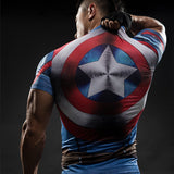 Skull T Shirt short sleeve tights Avengers Iron Man T-shirt men's outdoor fitness running