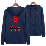Squid Game Costume Couple Hoodie Casual Zipper Sweater for Men and Women