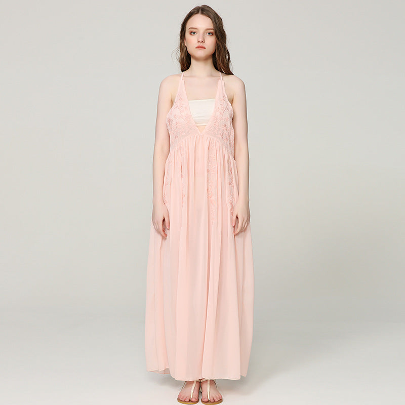 Beth Dutton Bohemian Dress V-neck Pink Dress
