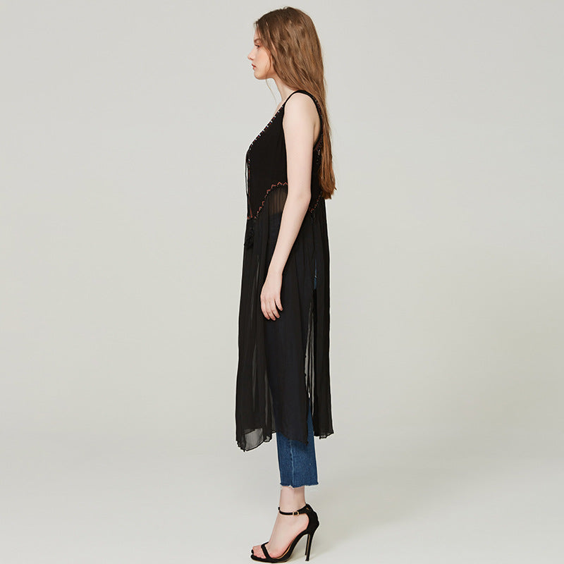 Beth Dutton Bohemian Dress Embroidery Beads Sexy V-neck