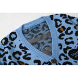 Men Sweater Leopard Jacquard Sweater Coat Men's Cardigan Sweater