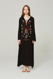 Beth Dutton Bohemian Dress Winter Autumn Midi Dresses Embroidered Maxi Dress