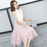 MIDI Mauve Skirt Summer Skirt Tulle Skirt Skirt Golden Edge Skirt