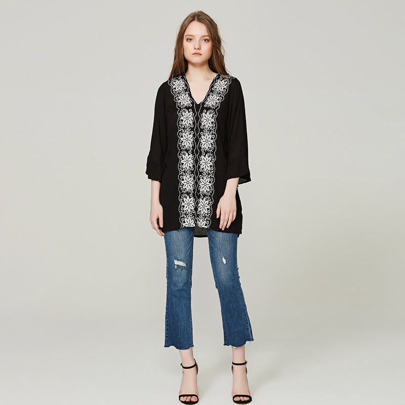 Beth Dutton Bohemian Summer Spring Midi Dress Embroidery Short Dress