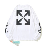 Off White Sweatshirts Casual Fake Round Neck Sweater Baggy Coat