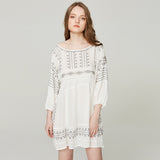 Beth Dutton Bohemian Summer Spring Midi Dress Embroidery Short Dress
